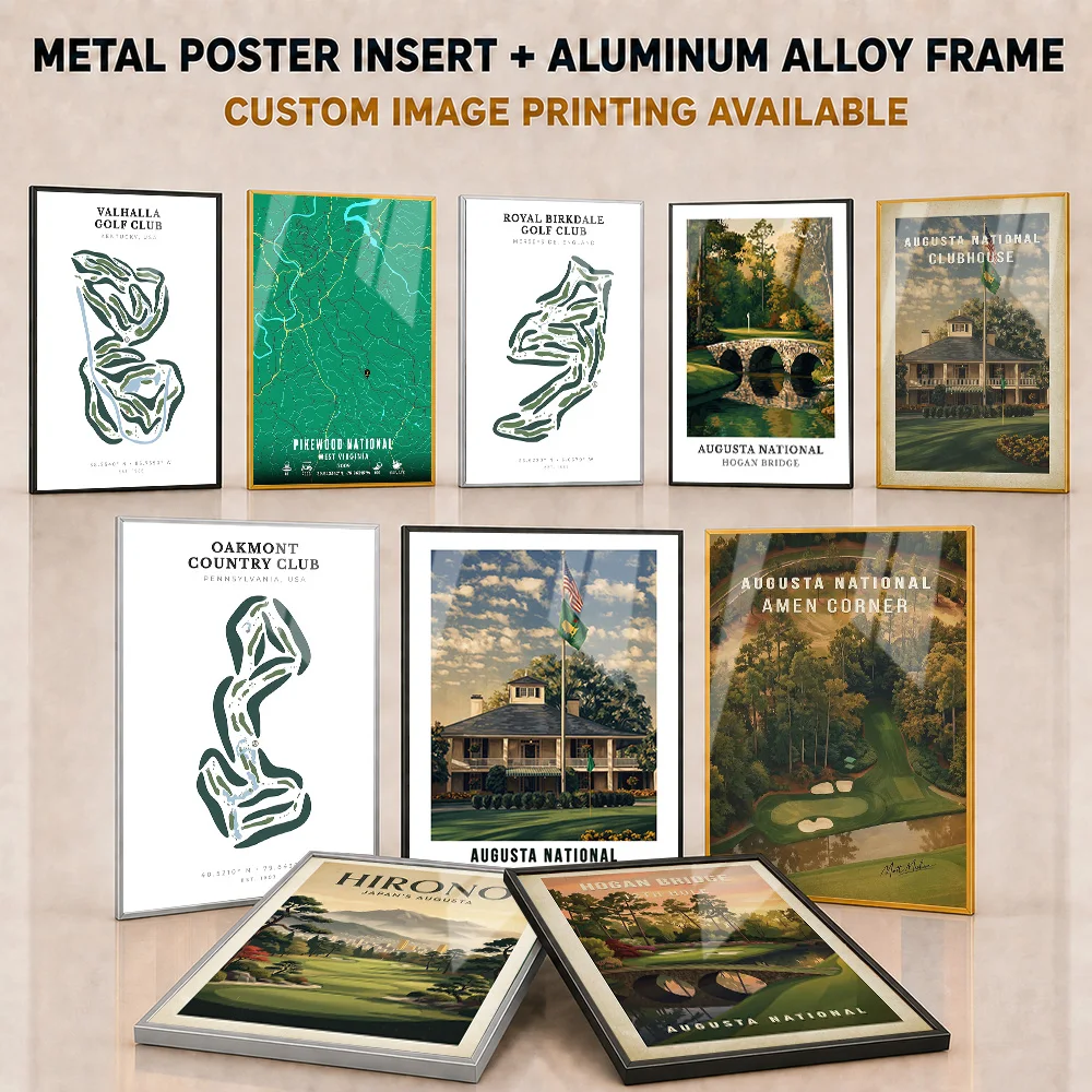 Augusta National Golf Club Framed Metal Poster Personalized Prestigious Course Landscape Wall Art Ideal For Office Golfer Gift