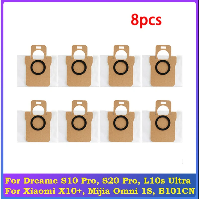 

8PCS Dust Bag for Xiaomi Robot Vacuum X10+, Mijia Omni 1S, B101CN / Dreame Bot S10 S20 Pro, X10 L10 L10S Ultra Vacuum