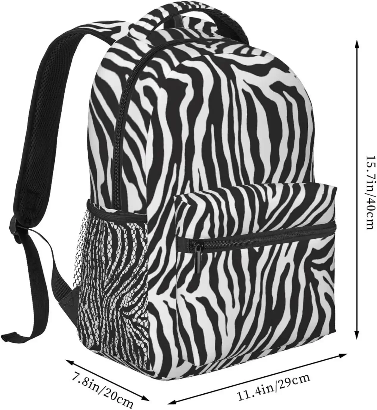 Custom Zebra Stripe Print Backpack Lightweight Bookbag, Travel Package, Multifunctional Backpack C1