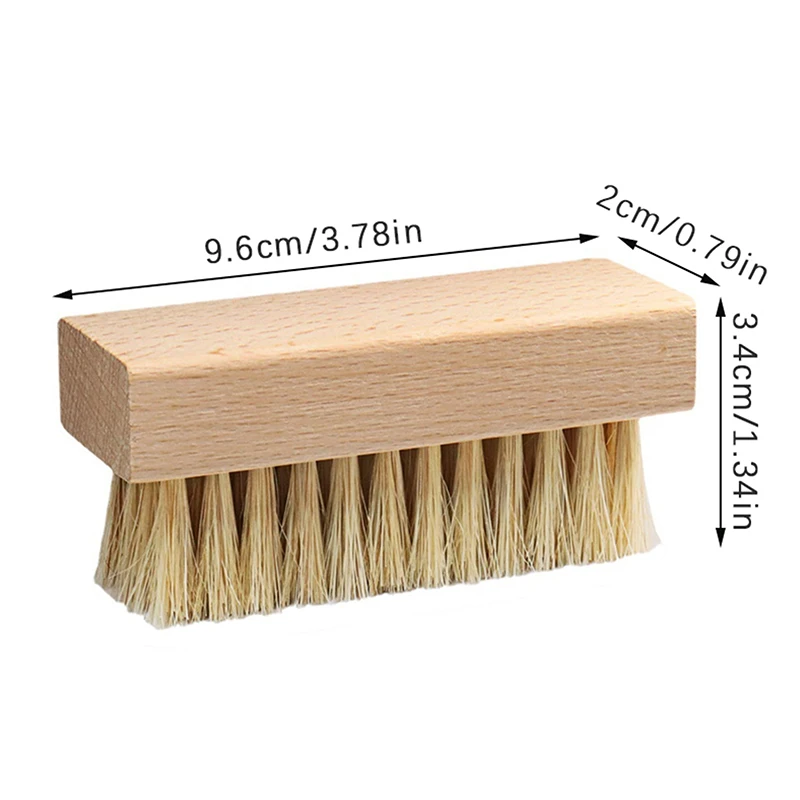 Pig Hair Waxing Brush Hard Bristle Brush Shoe Surface Cleaning Polishing Oiling Brush Imitation Mahogany Black Wood Handle Brush