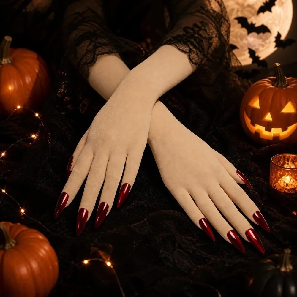 New Lightweight Halloween Dress Gloves Sheer Breathable Cosplay Gloves High Elasticity Fashion Ultra-Thin Gloves Prom