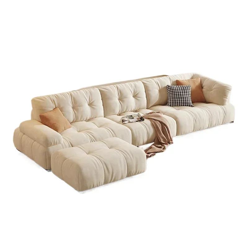 American country cream wind cloud marshmallow matte technology cloth high and low armrests large and small households straight r