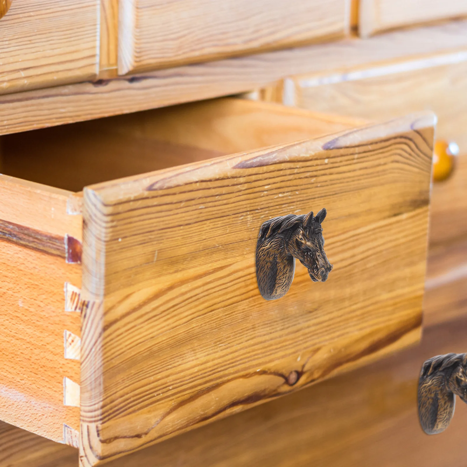 

Modern Horse Head Knob Creative Decorative Cabinet Pull Handles Easy Installation for Doors Window Rustic Furniture Drawer