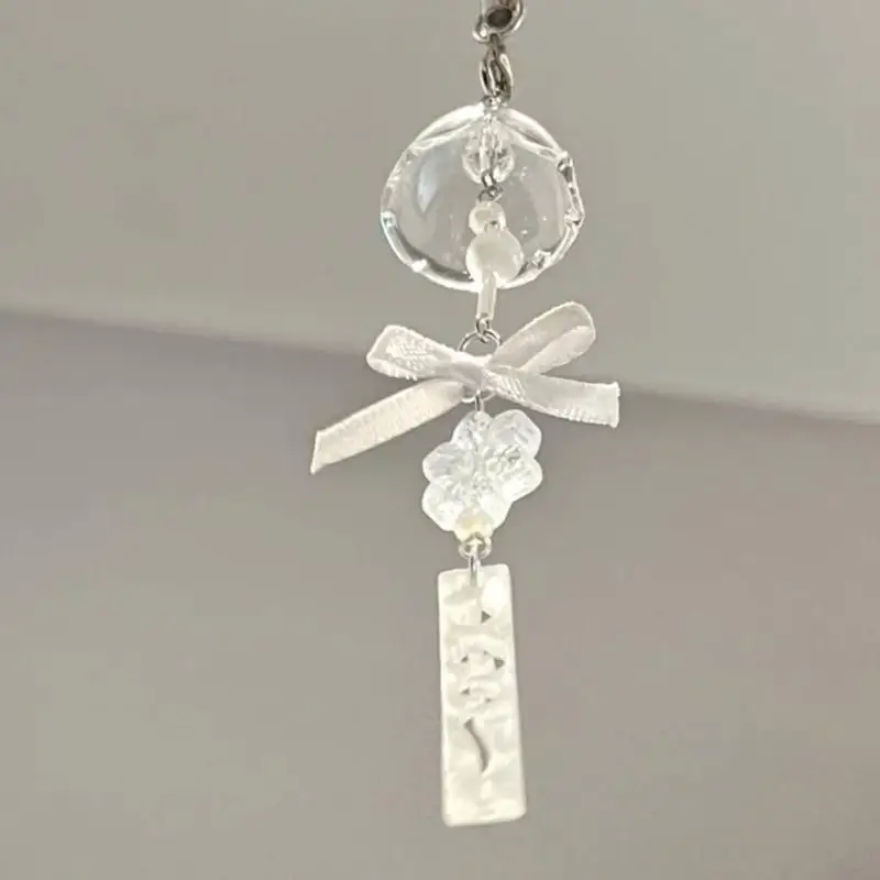 F2TD Stylish Wind Chime Mobile Chain Modern Beaded Phone Hanger Elegant Phone Charm For Trendsetters And Gift Giving