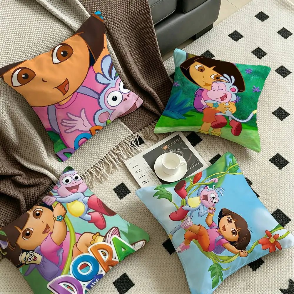 TV D-Dora The Animation Explorer Pillow Gift Home Office Decoration Bedroom Sofa Car Cushion Cover Case 45x45