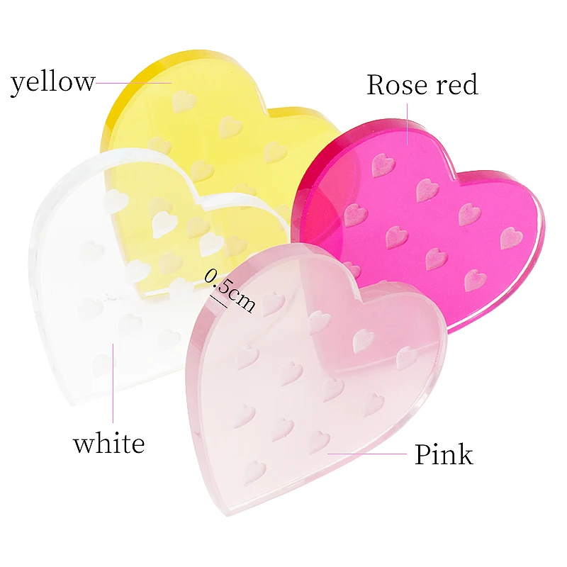 Heart-shaped Crystal Eyelash Glue Shims Tray Pad Grafting False Lashes Extension Holder Pallet Board Stand Women Makeup Tools