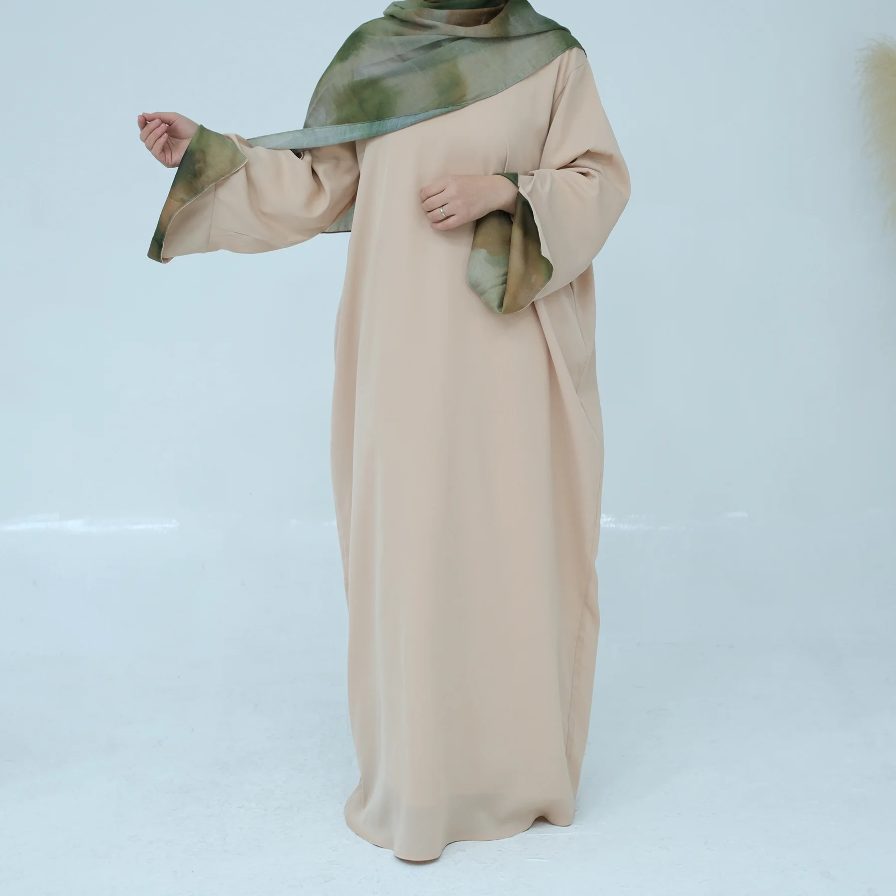 2025 Ramadán nuevo Abaya estampado puños vestido musulmán liso Nida cerrado Abayas mujeres musulmanas vestidos modestos Eid ropa islámica