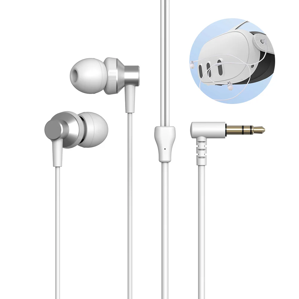 Słuchawki douszne wygodne izolujące od hałasu słuchawki z efektem obecności dźwięku słuchawki 3.5mm AUX do zestawu VR Meta Quest 3