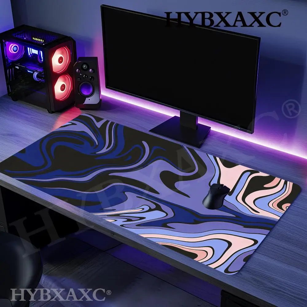 

HYBXAXC Strata Liquid Mousepad Large Gaming Keyboard Extended Pads Purple and Black Mouse Mat Topographic PC cabinet Deskmat