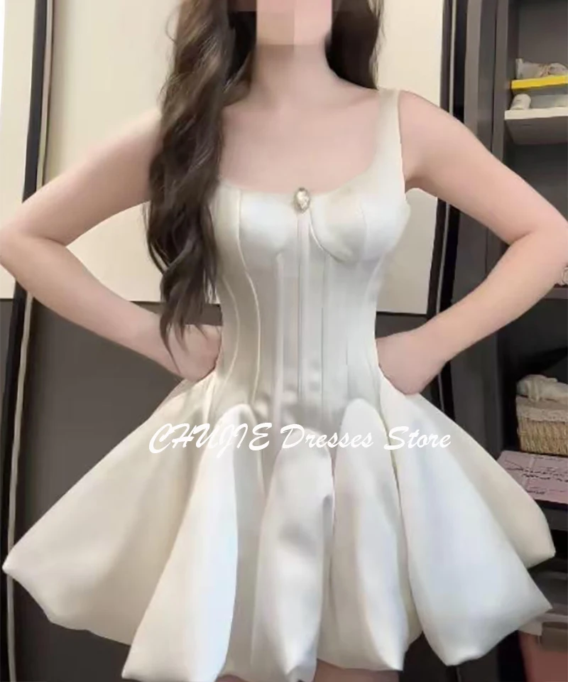 빈티지 새틴 A라인 프린세스 드레스 칵테일 드레스 여성용 맞춤형 생일 드레스 홈커밍 드레스