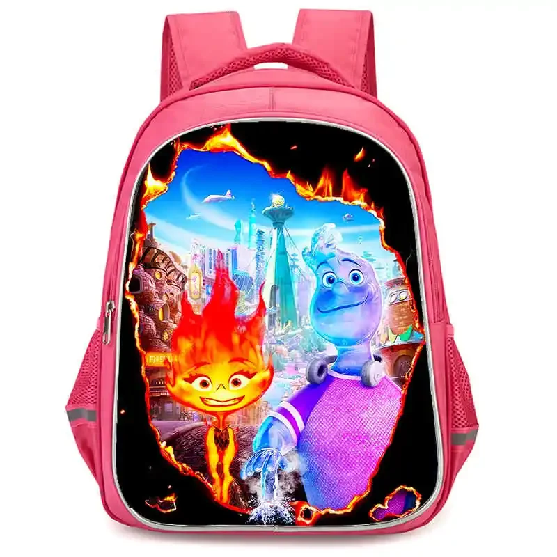 

Disney Girls School Backpack with Double Zipper Pocket,Pink Cartoon ElementTal Child School Backback,Durable 16-in Kids Bags