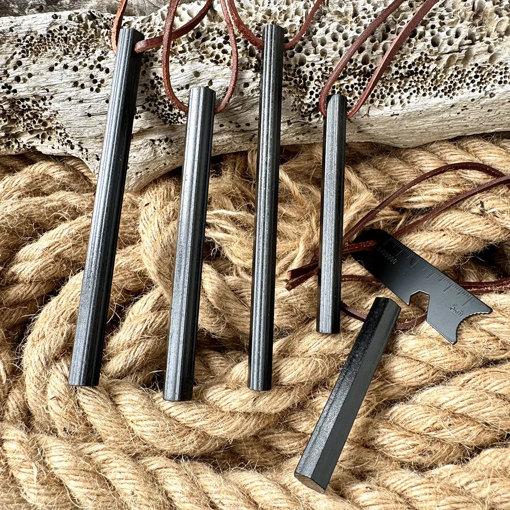 Explorer Hexagonal Magnesium Flint Fire Starter Rod,  Fire‑Starting Magnesium Stick, Waterproof Portable Wilderness Survival EDC