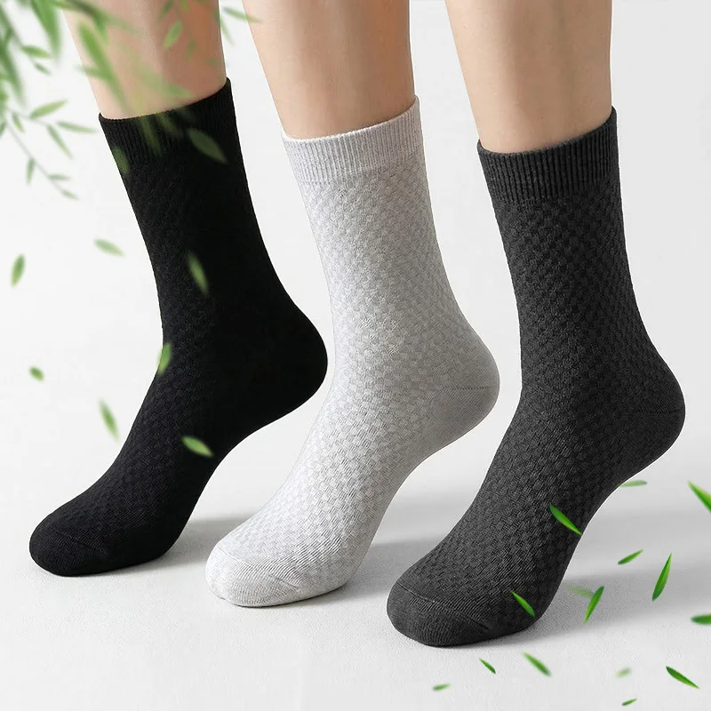 

5 Pairs Viscose From Bamboo Middle Men Socks Outdoor Casual Socks Wholesale