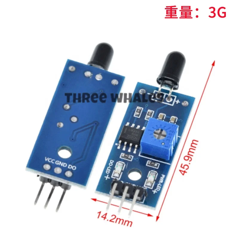 5pcs Blue board Flame sensor module Fire detection module Infrared receiver module (3-wire)