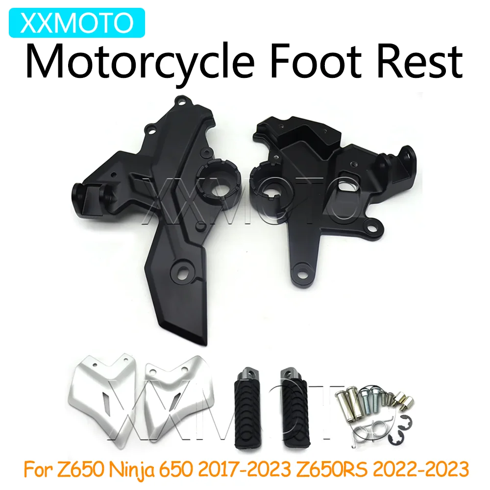 For Kawasaki Ninja650 Z650 2017-2023 Z650RS 2022 2023 650RS Motorcycle Driver Foot Pegs Brackets Foot Pedal Z650 Footrests
