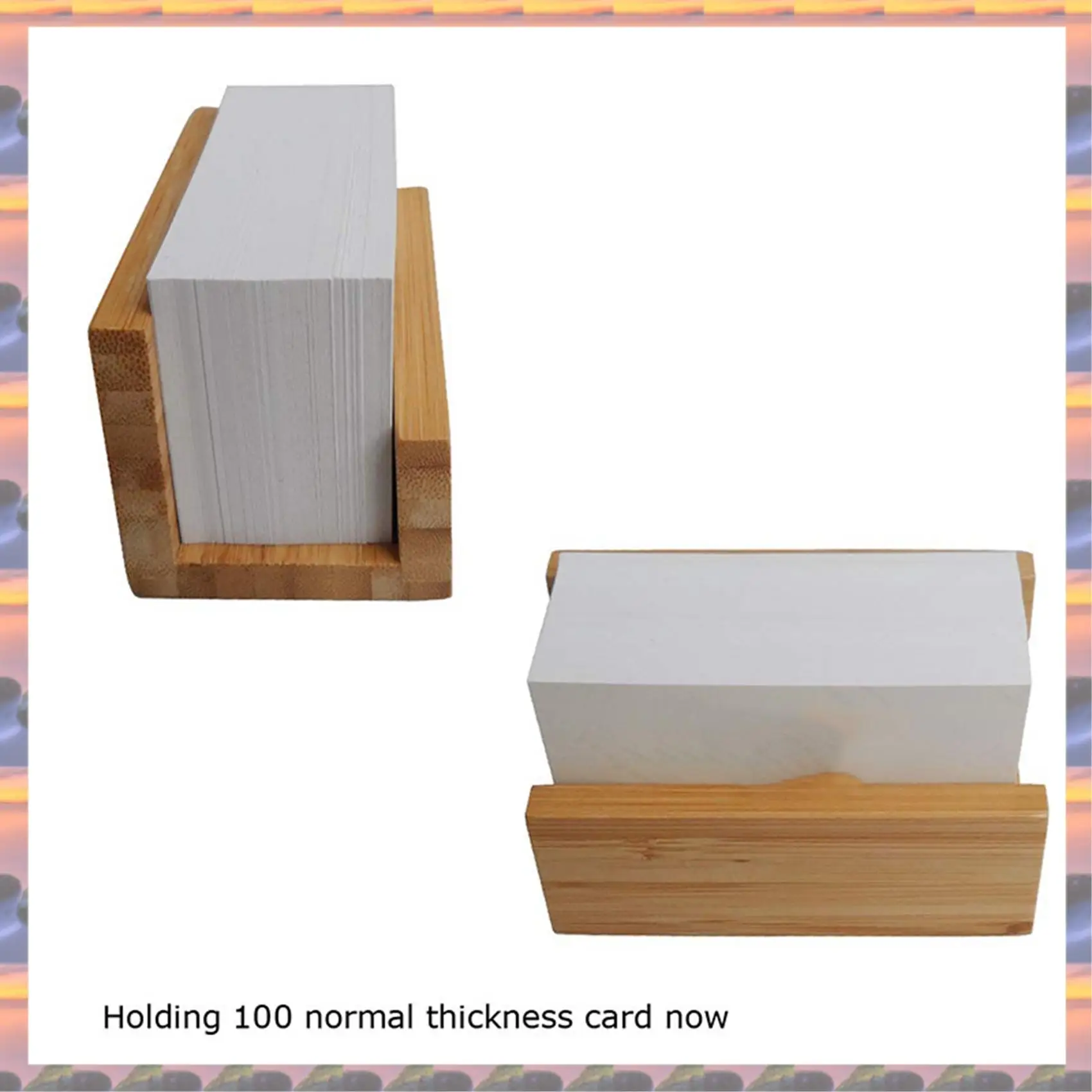 (Flash Sale) 2X Bamboo Wood Desktop Business Card Holder For Desk Sturdy Business Card Display Stand For Office Men Women