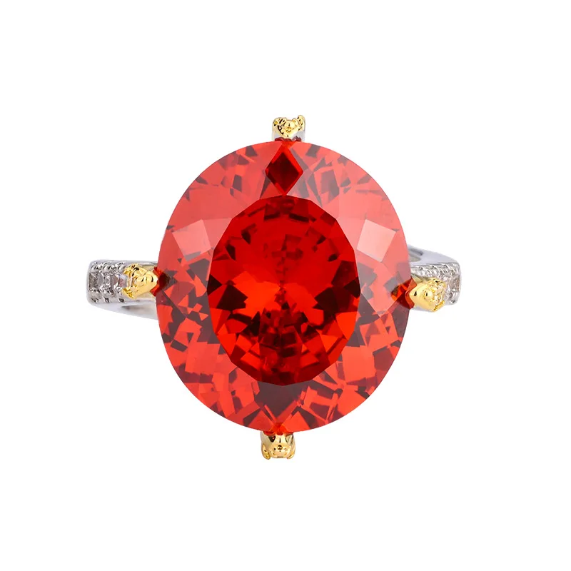 Jewelry Gold-Plated Bird's Nest Cut Gemstone Vintage Egg-Shaped Ring for Women 14*16