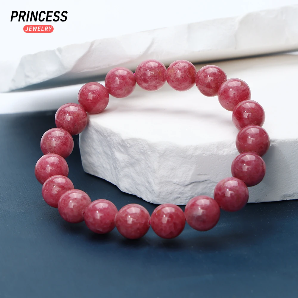 A++ Natural Red Rhodonite 9-12mm Elastic Bracelet Loose Beads for Jewelry Making DIY Necklace Pendant Or Surprise Gift