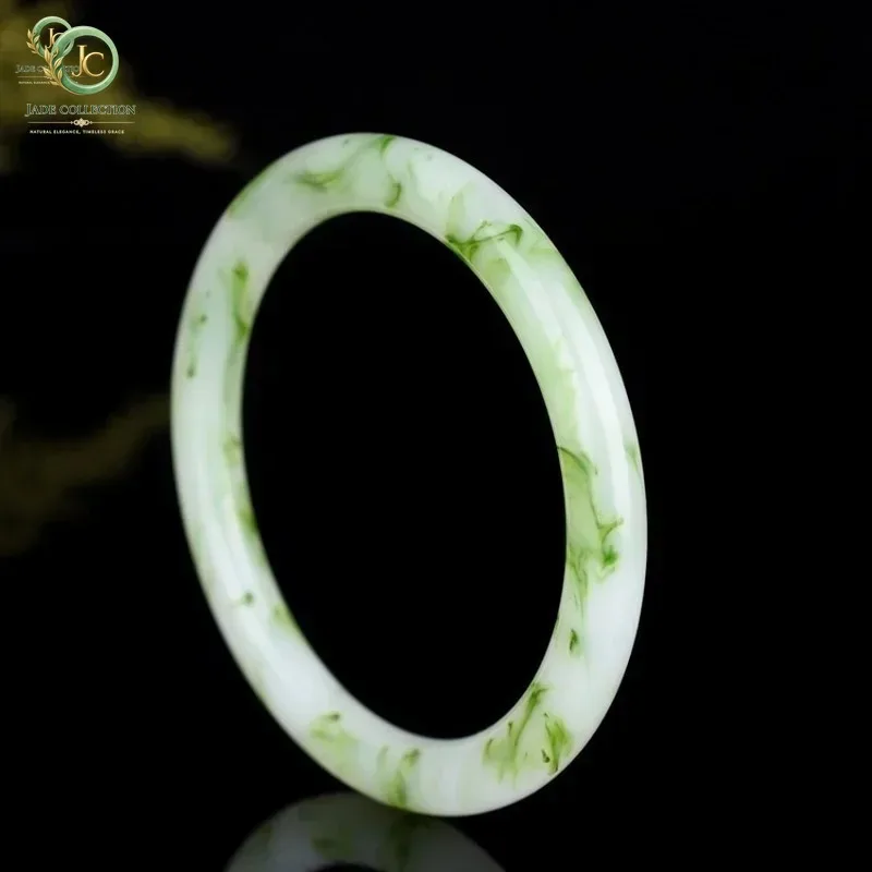 Natural Fuchsia Hand Carved Round Bar Jade Bracelet Fashion Boutique Jewelry Men and Women Floating Flower Beauty Bracelet