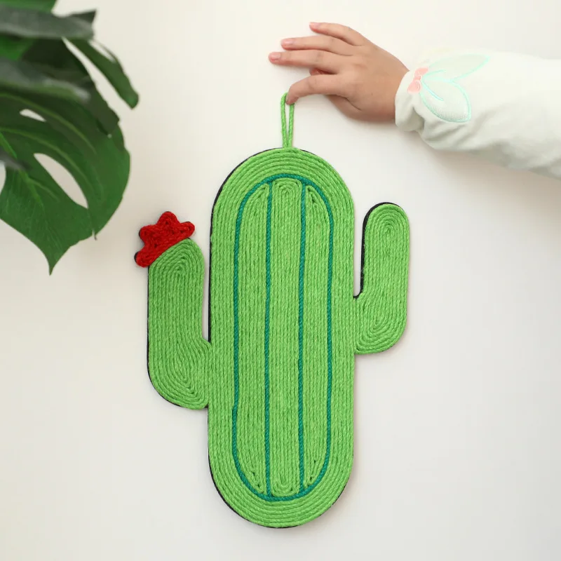 Sisal Cat Scratching Pad Hanging Cactus Interactive Play Pet Cat Grinding Claws Cat Scratching Board Toy