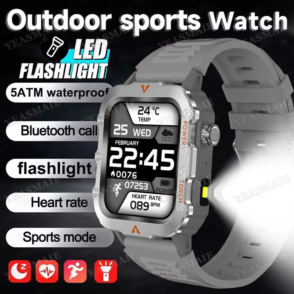 

Смарт-часы 2025, новые светодиодные часы для улицы с большим экраном, пульсометр, кислород в крови/давление, монитор сна, GPS, спортивные умные часы