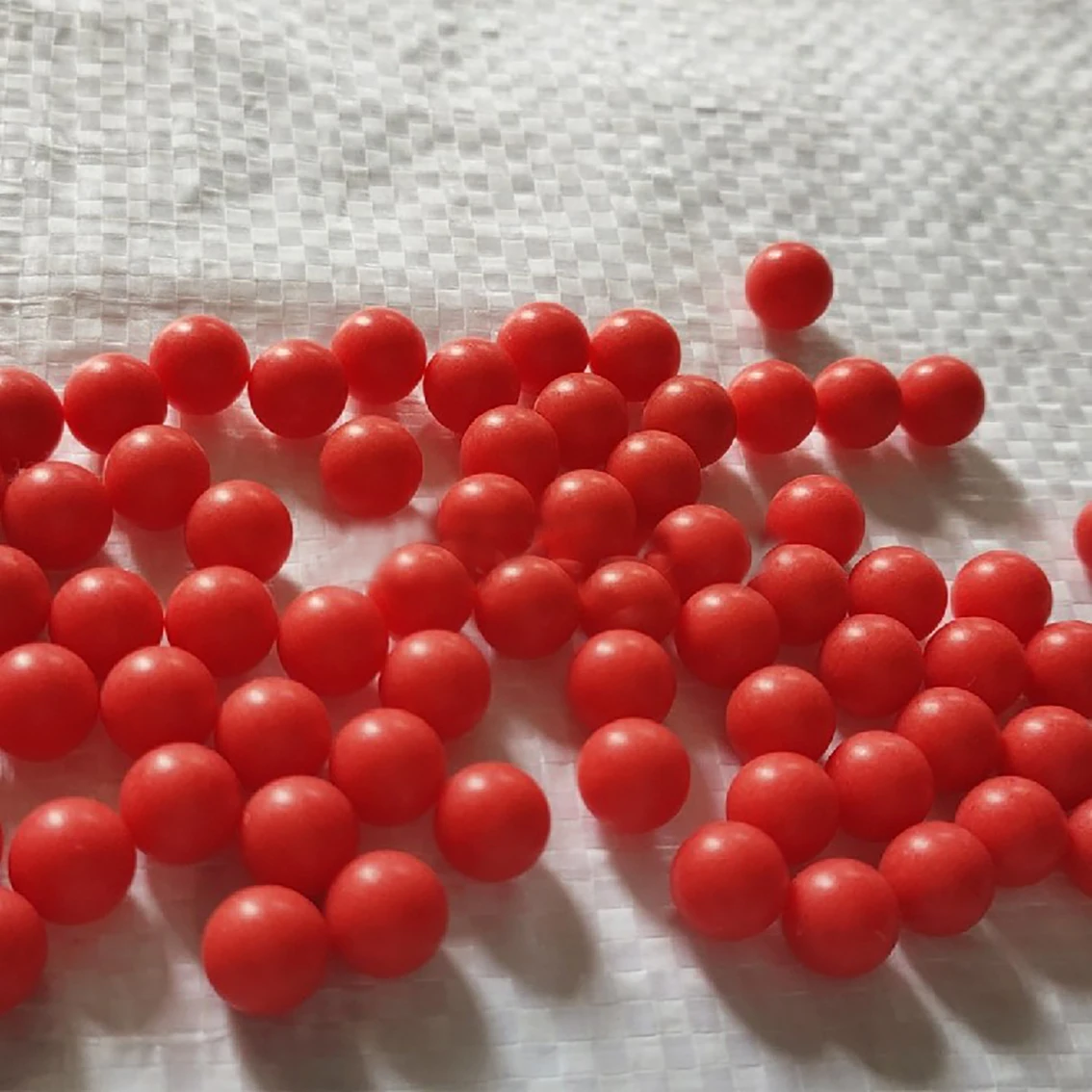 Imagem -03 - Bolas de Vedação de Esferas Lisas de Polipropileno Plástico Personalizado Vermelho e Branco Bola pp Sólida Diâmetro do Talão