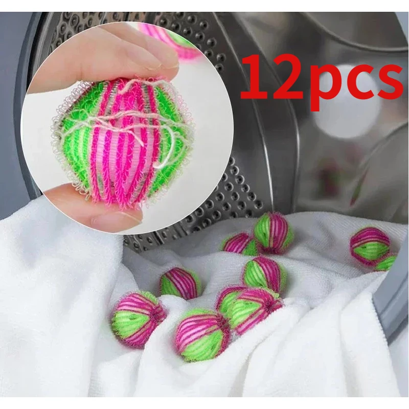 12/6PCS Washing Machine Hair Filter Floating Fur Lint Hair Remover Catcher Reusable Laundry Ball Dirty Collection Cleaning Balls