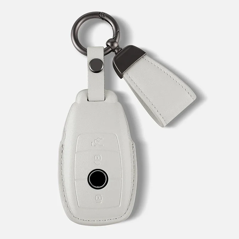 Cowhide Leather Car Key Case for Mercedes Benz A C E S G R Class GLS GLA GLK GLC CLS CLA AMG W204 W205 W212 W463 Car Accessories