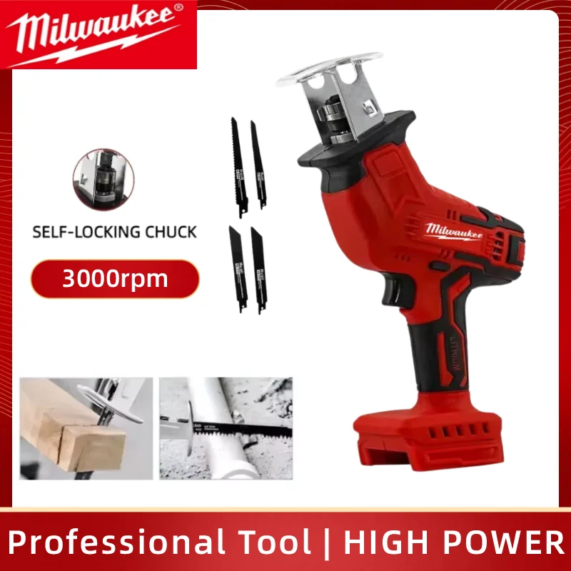 Milwaukee Compatible Reciprocating Saw, 18V Electric Cutting Saw, Handheld Power Tool for Wood Metal Pipe Cutting