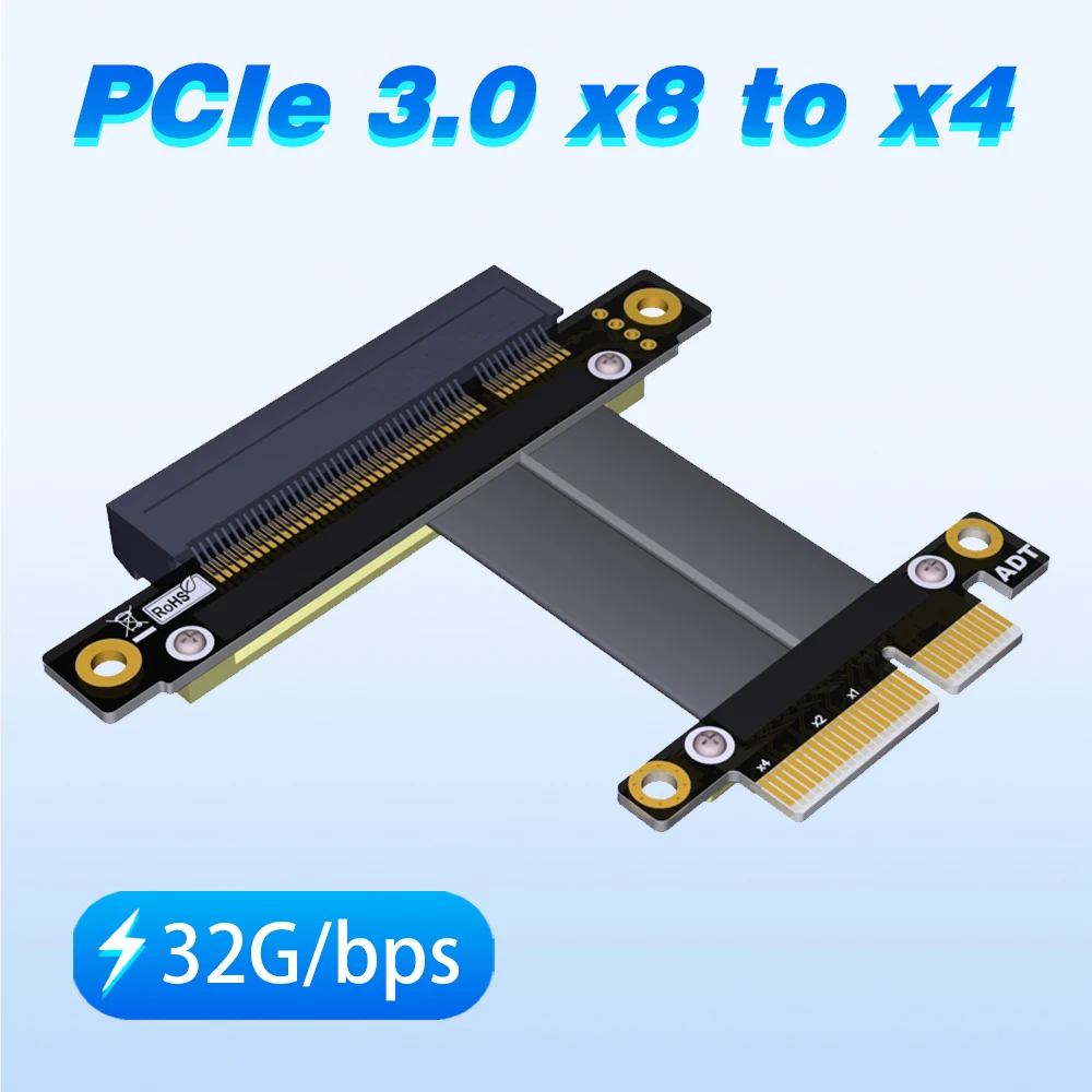 

Удлинитель PCIE x8 для x4 pcie 4x до 8x, поддержка сетевых искусств, жестких дисков, карт PCIe3.0 x4 gen3 32G/bps, подключение сигнала