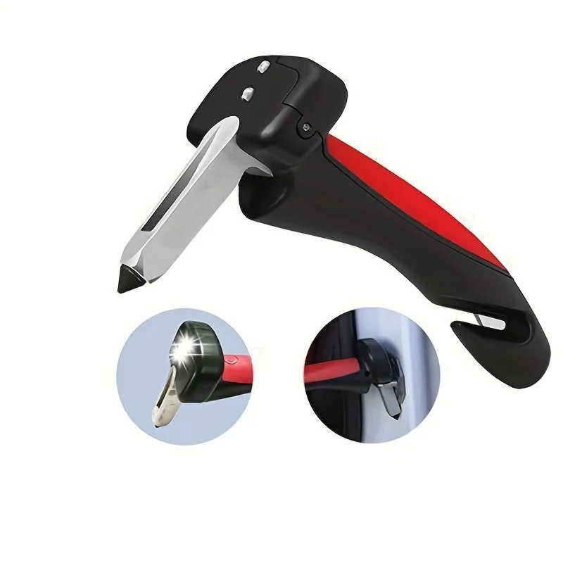 Universal Automotive Four in One Armrest Safety Hammer Auxiliary Handle Auxiliary Hammer Rod Night Lighting Multi functional