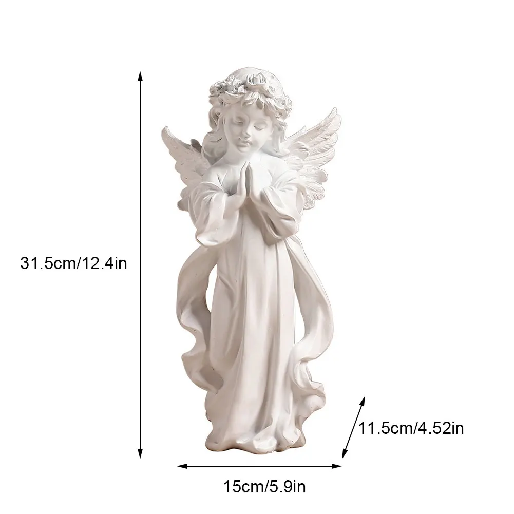 Figurine d'ange en prière de style européen, ornements d'ange mignons, statue d'ange décorative étanche, décor de jardin extérieur