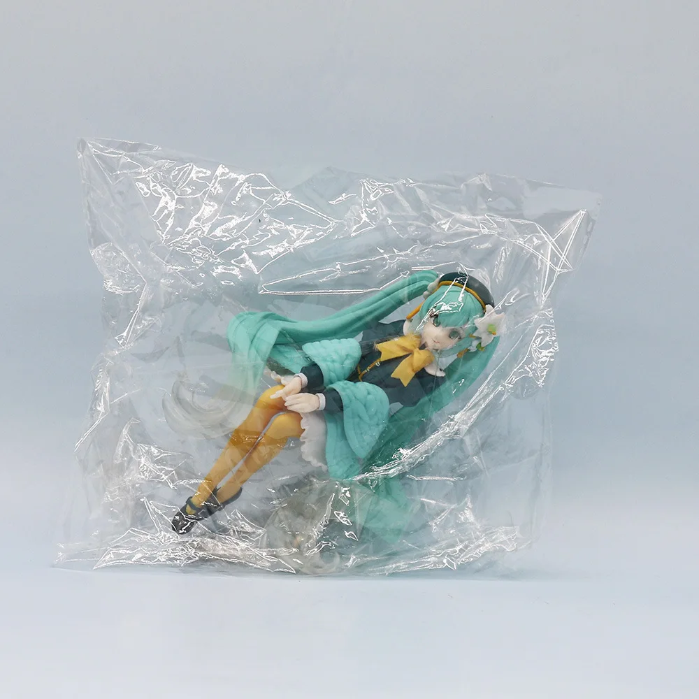 Anime Lily Fairy Hatsune Miku Sitting posture Q Version Action Figure PVC Model Statue Desk Decor doll Toy Collect Gifts boxed