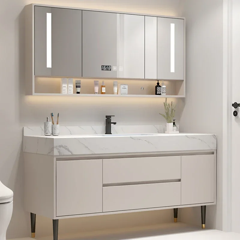 Washbasin Bathroom Cabinets Entrance Make Up Organizer Narrow Vanity Bathroom Cabinets Mirror Armadietto Home Furniture