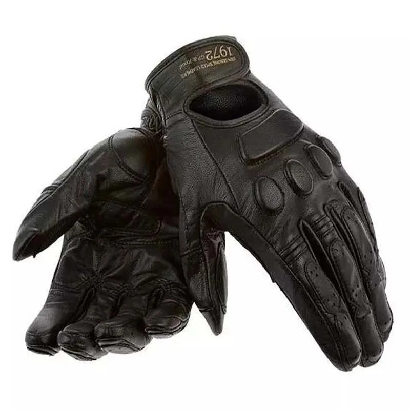 New Retro Gloves Motorcycle Leather Gloves Racing Riding Anti-Fall Breathable Full Leather Gloves