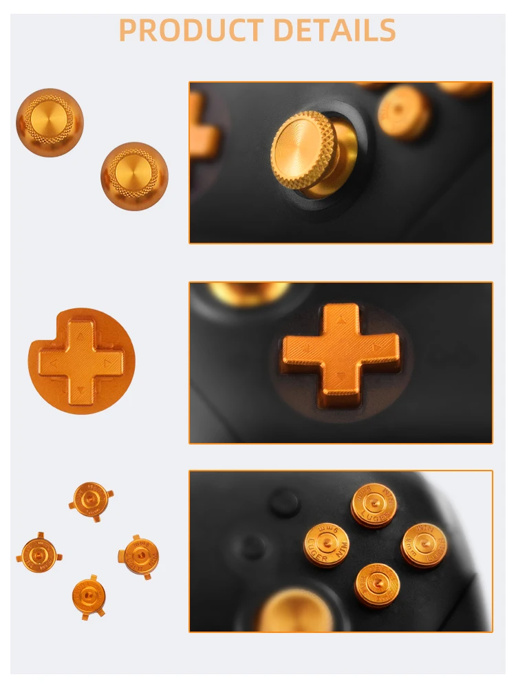 Dados sapo metal polegar varas compatível nintendo switch pro controlador joystick grip cap abxy botões para interruptor pro gamepad