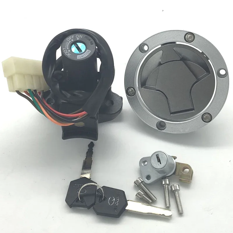 

Motorcycle Ignition Switch Fuel Gas Cap Lock Key Kit For Kawasaki EX250 Ninja 250R 2008-2012