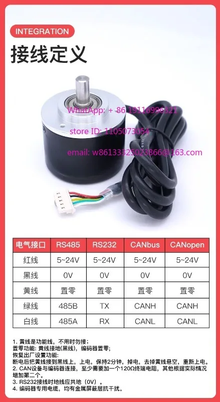 1PCS Multi turn absolute encoder angle rotation CAN/RS485 magnetic miniature high-precision SSI sensor