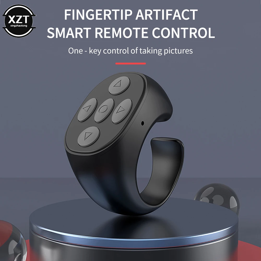 1 sztuk przenośny bezprzewodowy pierścień Bluetooth pilot Fingertip Selfie kontroler wideo automatyczna strona Turner przeglądanie telefonu