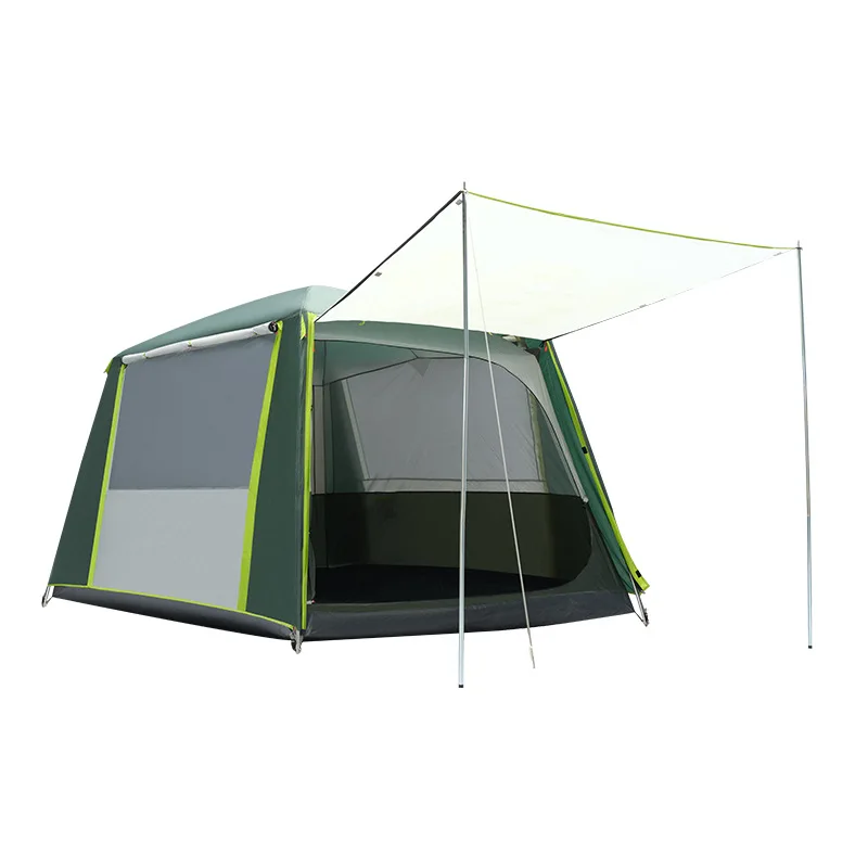 Carpa de Camping Plegable Portátil para una Sola Persona con Toldo, Carpa Glamping Impermeable de Doble Capa de Fácil Montaje para Campamento