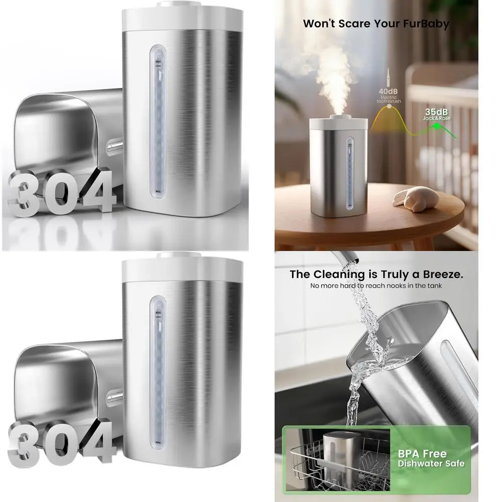 

Легкая в уходе, пригодная для мытья в посудомоечной машине, увлажнитель воздуха из нержавеющей стали с холодным туманом для спален