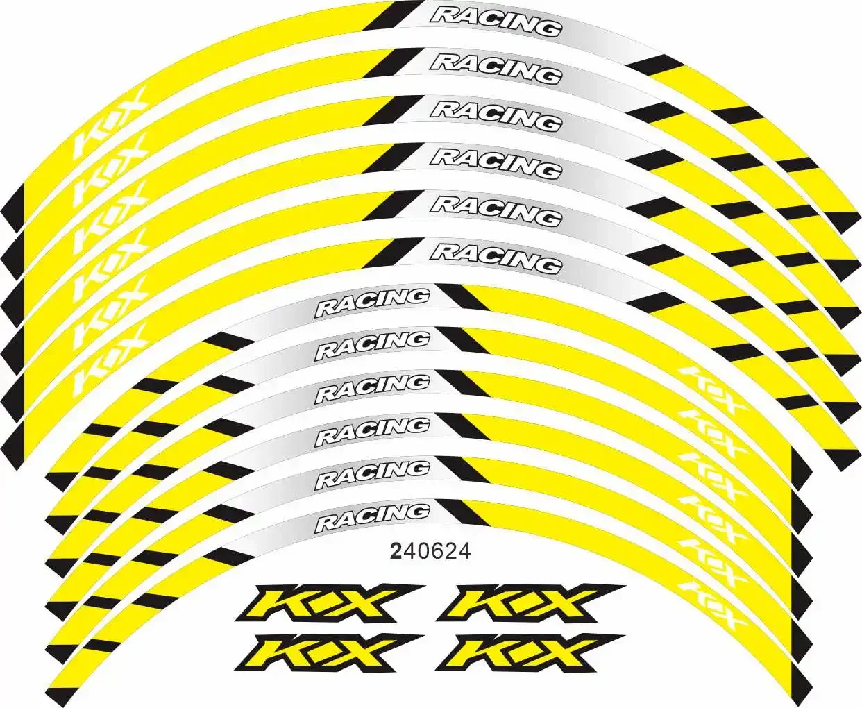 For Kawasaki KX 450 250 250F 450F 85 125 100 50 550 60 65 80 85  Motorcycle Parts Contour Wheel Decoration Decal Sticker - C