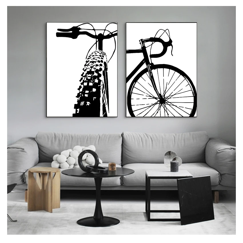 Painting Motivational Wall Art Pictures Bike Prints And Posters Gift Kids Room Home Decor Black Bicycle Art Cycling Canvas