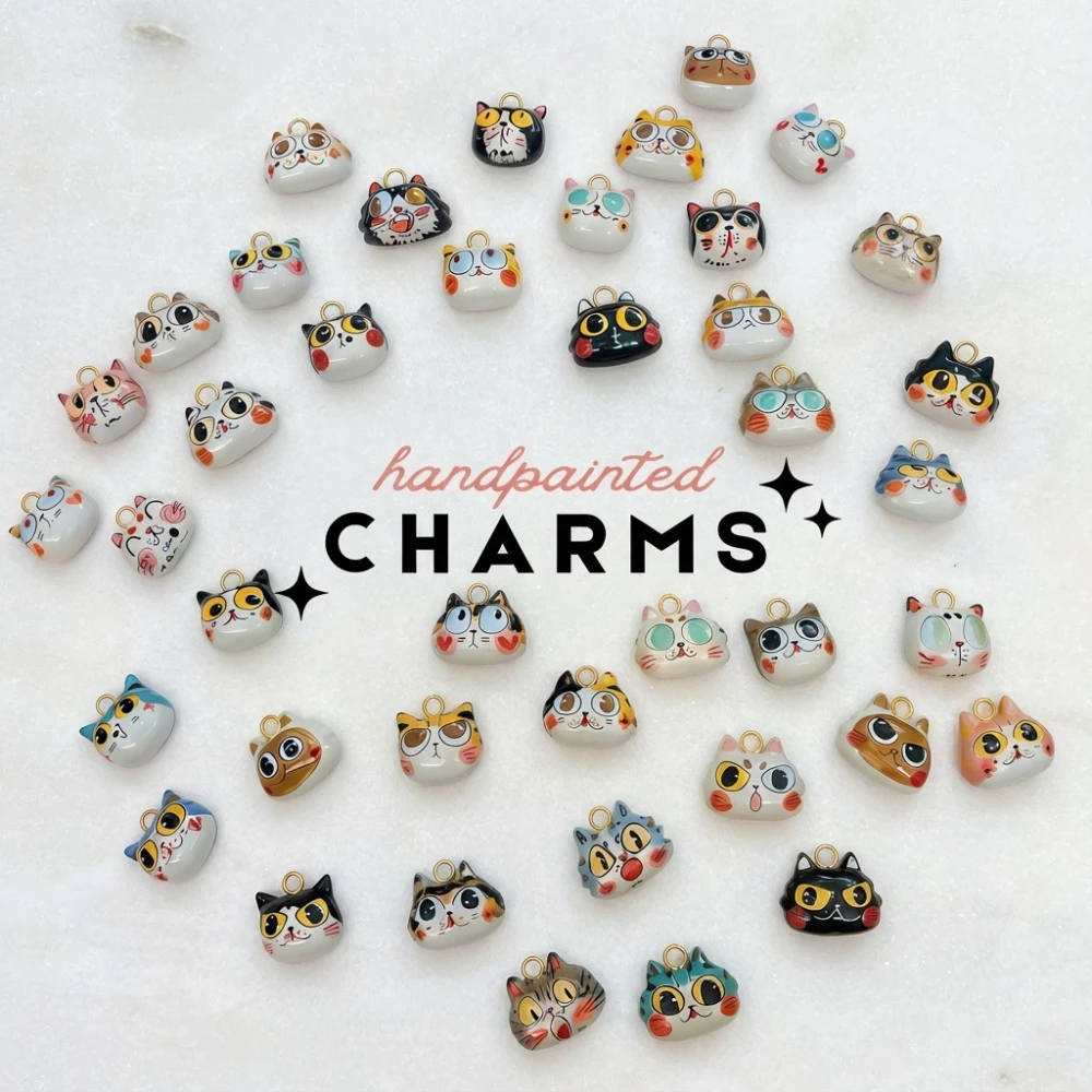 Modische und Trendige Neue Cartoon-Stil Katzen-Liebe DIY Anhänger Charms für Schmuckherstellung – Detail 2
