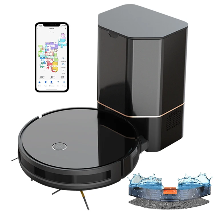 

Home Cleaning Robot Vacuum with M8 Self-Emptying Wi-Fi App Control Wet Dry Mopping Function
