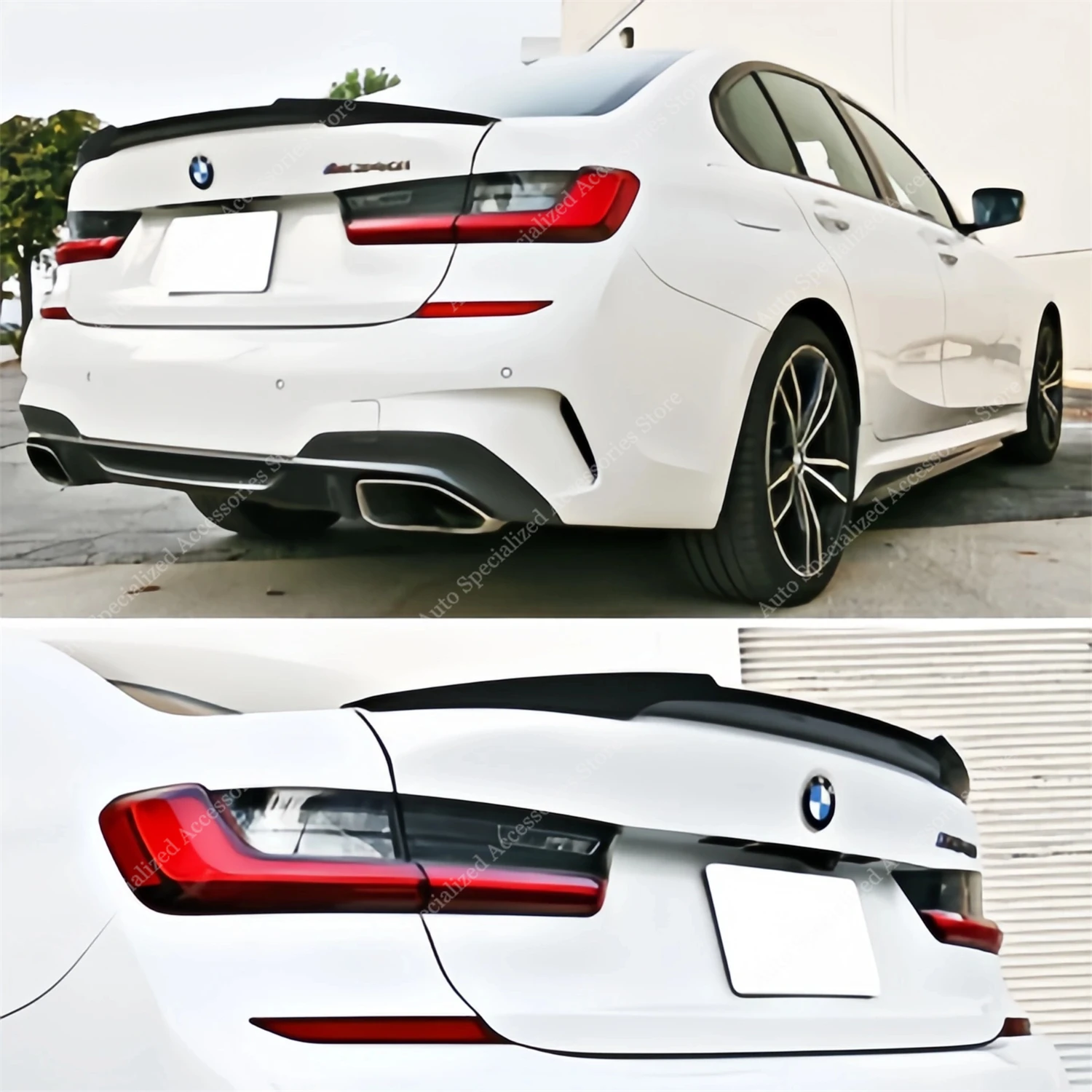 M4 Style Gloss Black Rear Trunk Spoiler For BMW G20 3 Series 320i 320d 330i 330d M340i M340d 2019-2025 Rear Trunk Tail Wing