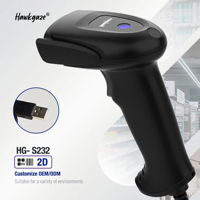 1D 2D QR Wireless Barcode Scanner Laser Barcode Reader Handheld Bar Code Scanner for Warehouse
