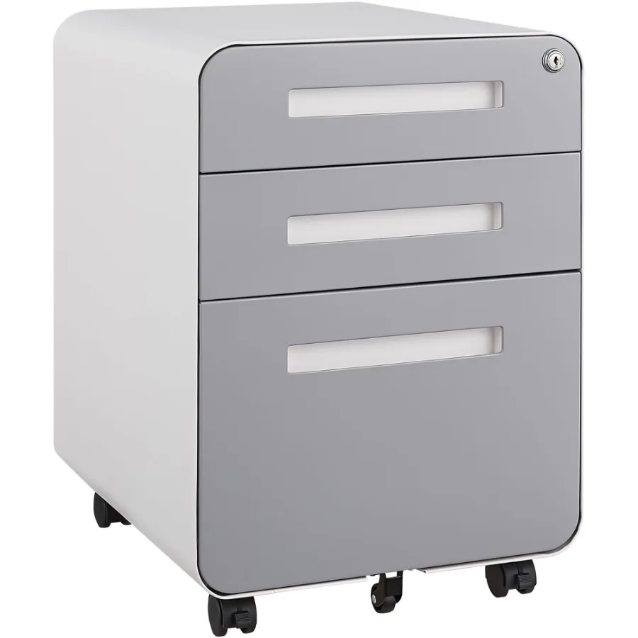

3 Drawer Mobile File Cabinet Under Desk Office Simple Style Versatile Storage Cabinet for Legal Letter A4 Files 5 Wheel Design