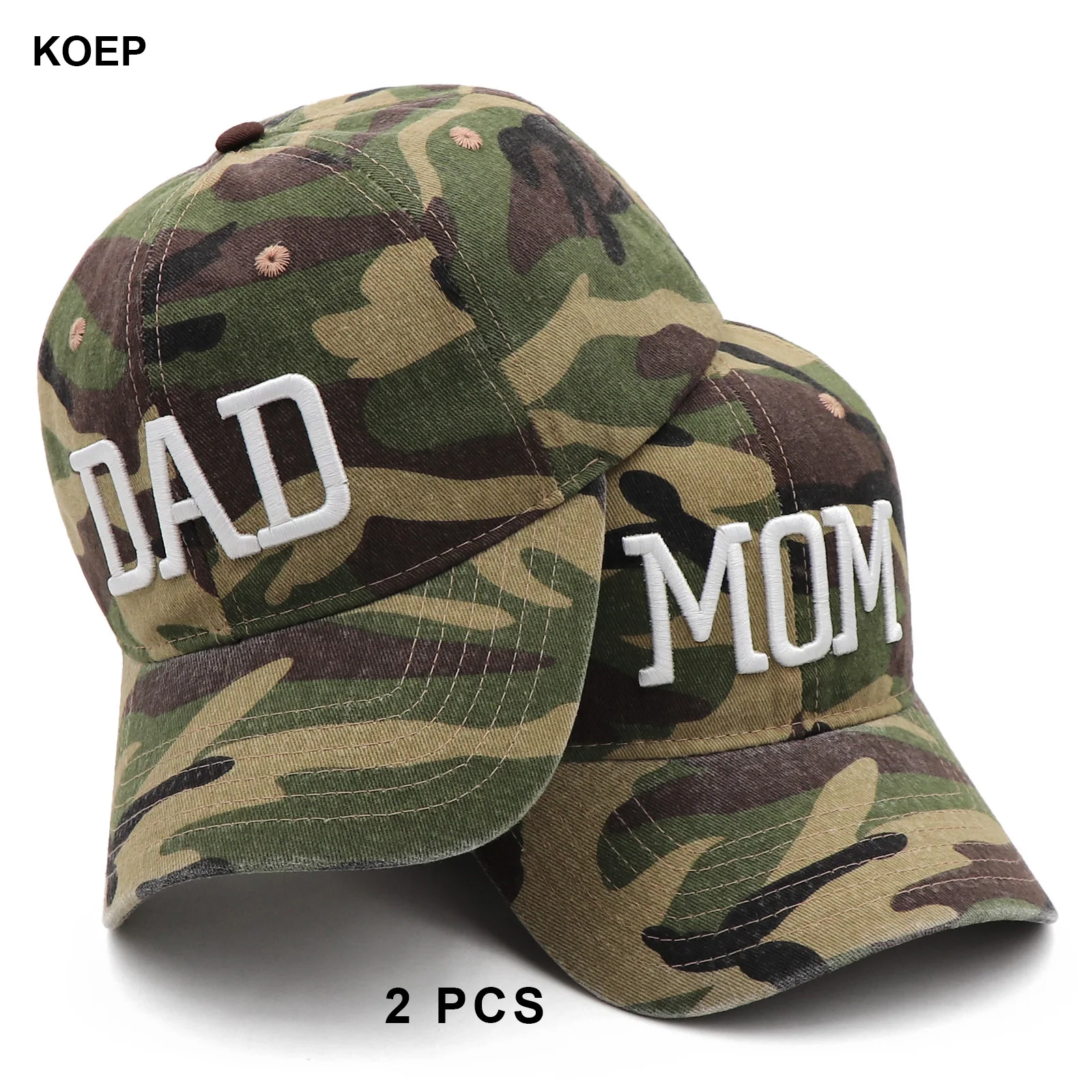 KOEP MOEDER En VADER Baseball Cap Vissen Caps Mannen Outdoor Vrouwen Gewassen En Versleten Zwangerschap Aankondiging Hoeden 3D Borduren