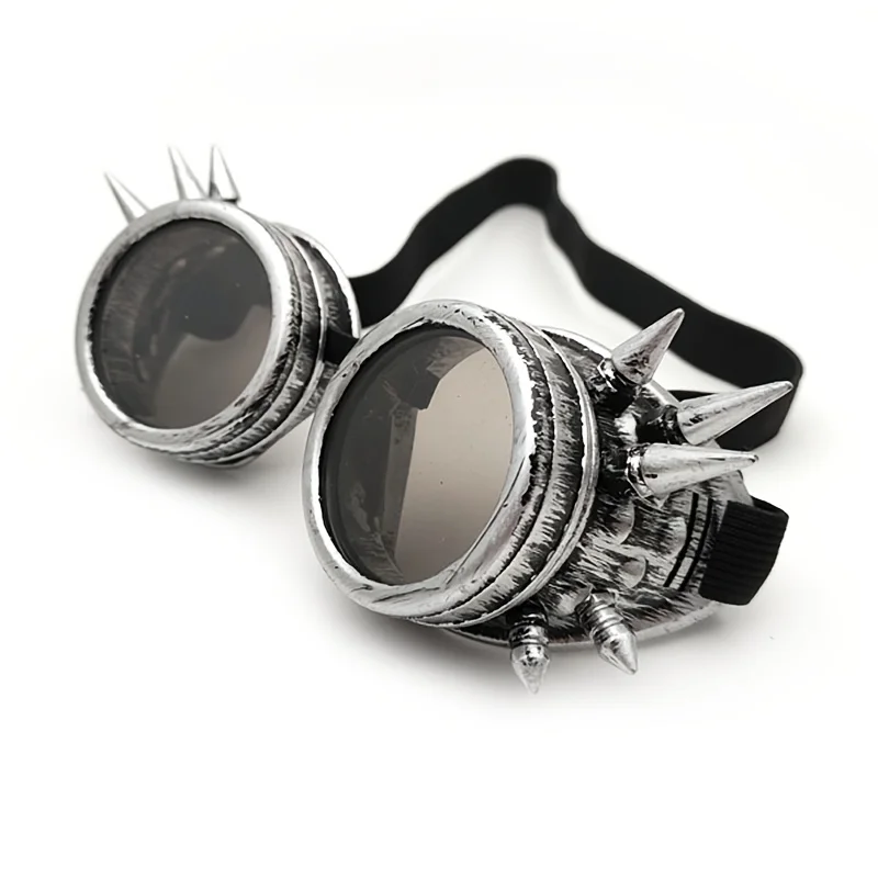 Steampunk-Brille, Vintage-Cosplay-Brille mit Spikes, Retro-Gothic-Punk-Steampunk-Brille für Kostümparty, Cosplay-Requisiten – Detail 3